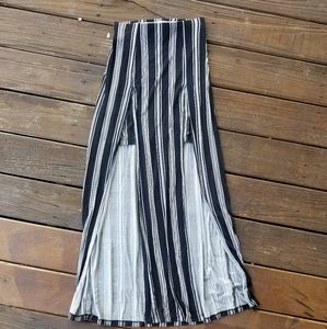 Black and White Slit Maxi